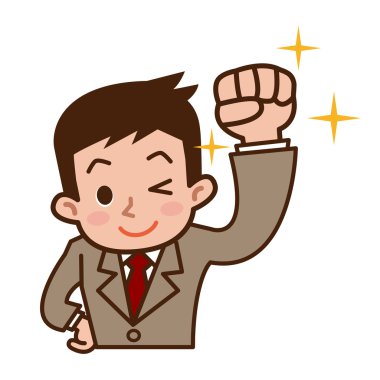 İşadamı gülümseyen illüstrasyon