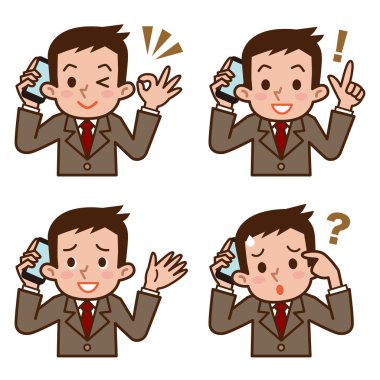 Genç işadamı akıllı telefondan konuşuyor.