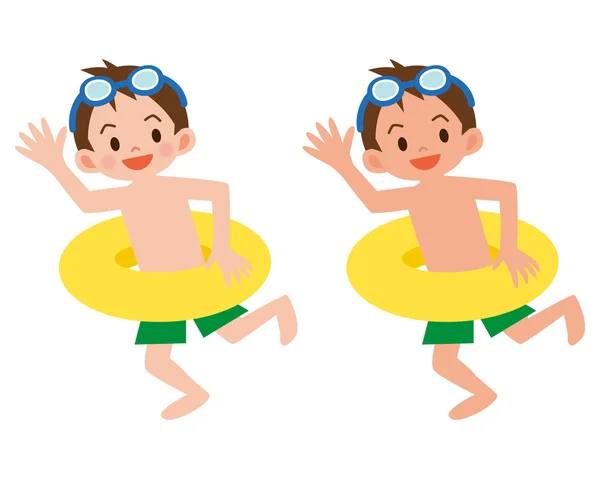 Boy with a float — Stock Vector