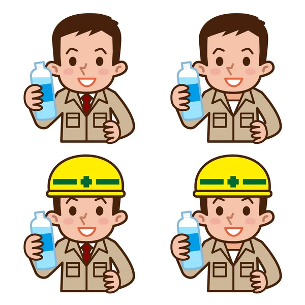Air minum pekerja - Stok Vektor
