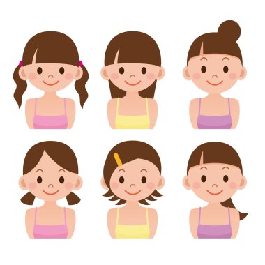 Kadınlar saç kümesi