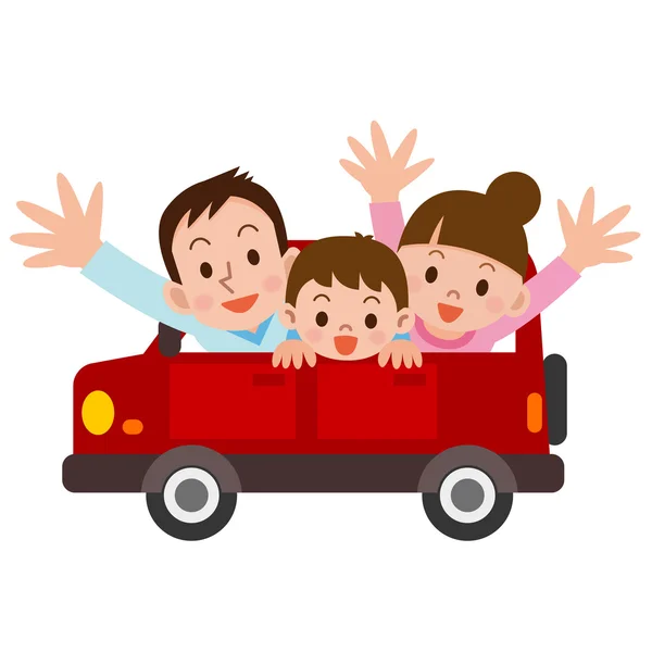 Road Trip en famille — Image vectorielle