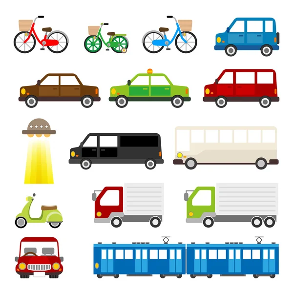Set of Illustration of Vehicle — Stock Vector