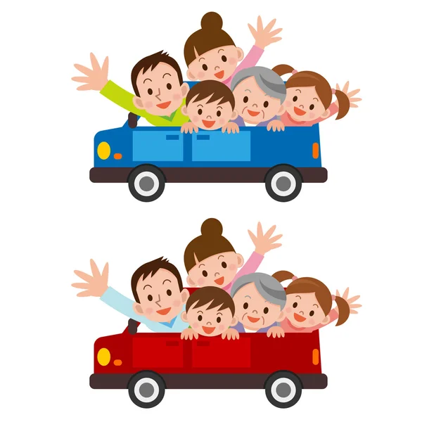 Road Trip en famille — Image vectorielle
