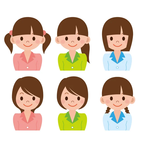 Hairstyle set of women — Stock Vector