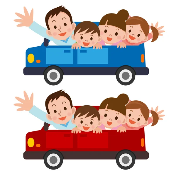 Viaje por carretera en familia — Vector de stock