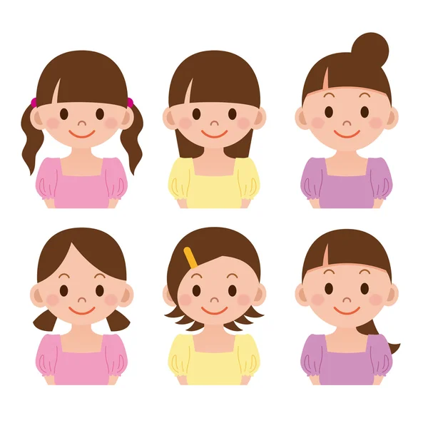 Hairstyle set of women — Stock Vector