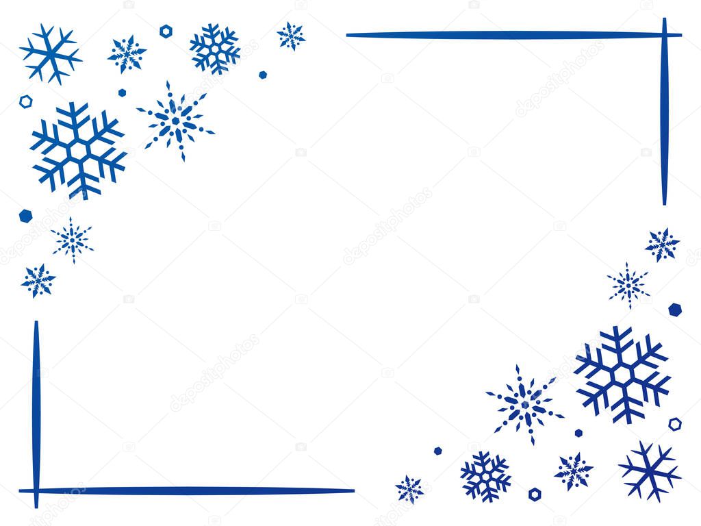 Abstract winter background with falling snowflakes