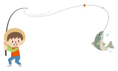 Balık tutan bir çocuğun resmi.