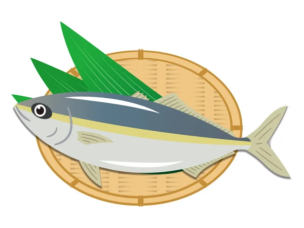 Einfache Yellowtail Illustration Auf Weißem Hintergrund — Stockvektor