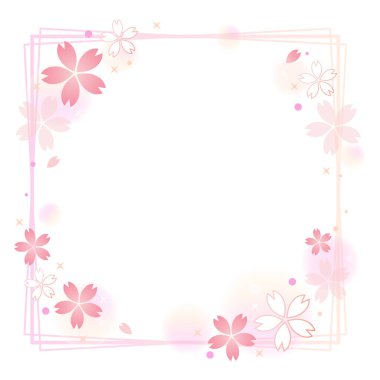 Kiraz çiçeği çerçeve dekorasyonunun gösterimi