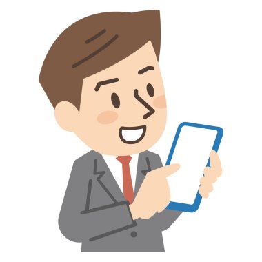 Erkek işadamı akıllı telefon kullanıyor.