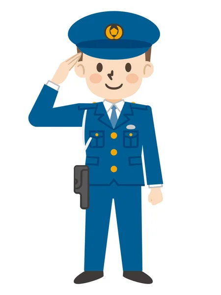 Ilustração Uma Saudação Policial Masculina —  Vetores de Stock