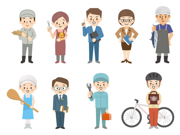 Иллюстрации трудящихся различных профессий