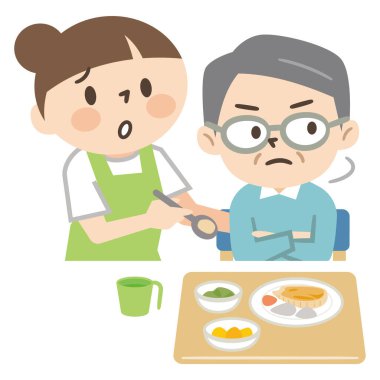 Yemek yemekten ve bakıcılıktan hoşlanmayan yaşlı adamların başı dertte.