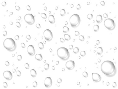 Şeffaf arkaplanda su damlaları veya buhar banyosu izole edilmiş.