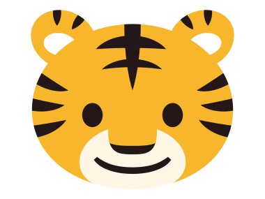 Şirin kaplan suratının vektör çizimi