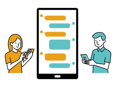 SNS 'de konuşan kadın ve erkeklerin resmi