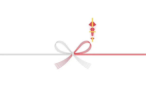 Noshi Papier Plié Rouge Blanc — Image vectorielle