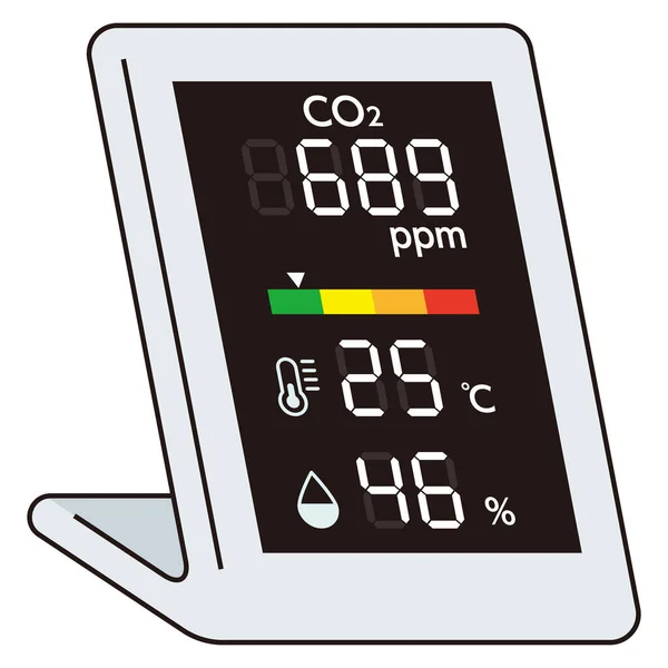 Ilustração Instrumento Medição Concentração Dióxido Carbono —  Vetores de Stock