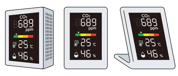 Ilustração Instrumento Medição Concentração Dióxido Carbono —  Vetores de Stock