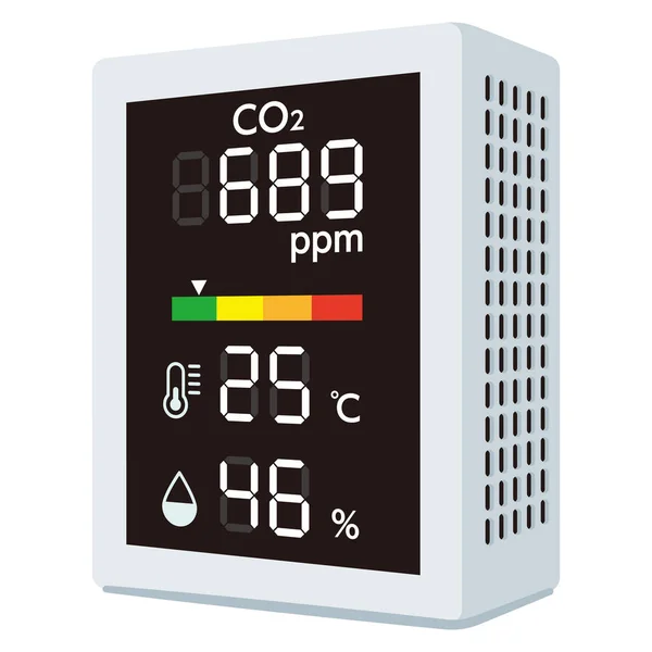 Ilustração Instrumento Medição Concentração Dióxido Carbono —  Vetores de Stock
