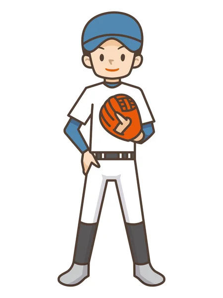 Illustration Boy Playing Baseball — Stock Vector
