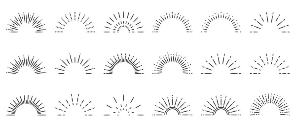 Sonnenstrahl Vector Burst Sunshine Logo Sonnenaufgang Rundes Emblem — Stockvektor