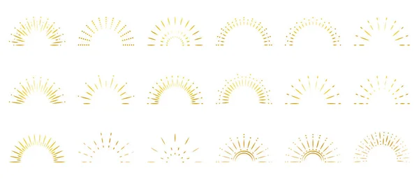 Raggio Sole Sunburst Logo Vector Burst Sunshine Emblema Sunrise — Vettoriale Stock