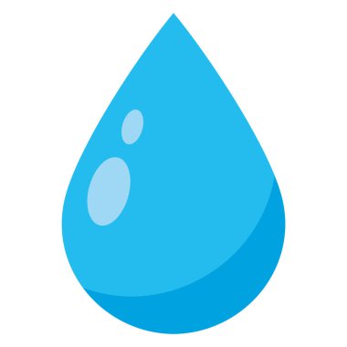 Parlak Şeffaf Vektör Simgesi İllüstrasyonlu Tek Su Damlası