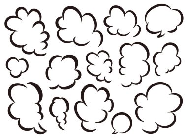 Kabarık Bulut Şekilli Düşünce Kabarcıklarının Basit Vektör İllüstrasyonuName