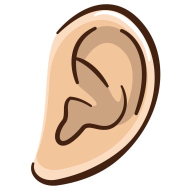 İşitme ve Sağlık Konseptleri İçin İnsan Kulağının Basit Vektör İlülasyonu