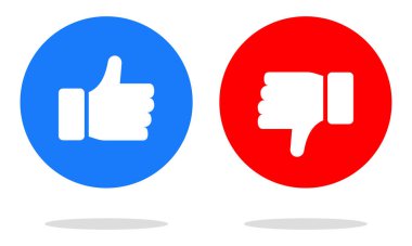 Geribildirim ve Gözden Geçirme için Baş Parmakların Basit Vektör İllüstrasyon Kümesi