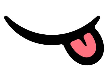 Gülen Ağız 'ın Komik İfade İçin Dili Çıkıntılı Pop Vector İllüstrasyonu