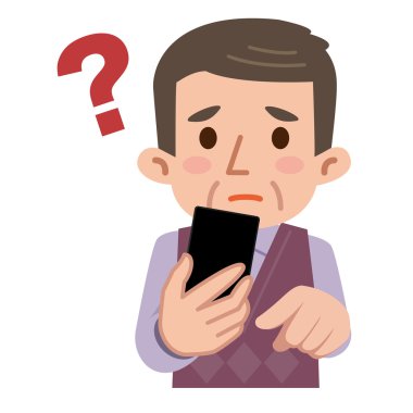 Kıdemli acı smartphone erkekler