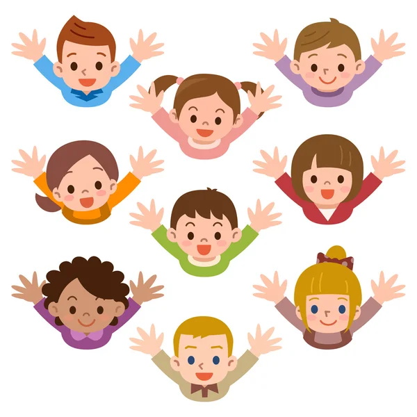 Kids Looking Up — Stock Vector