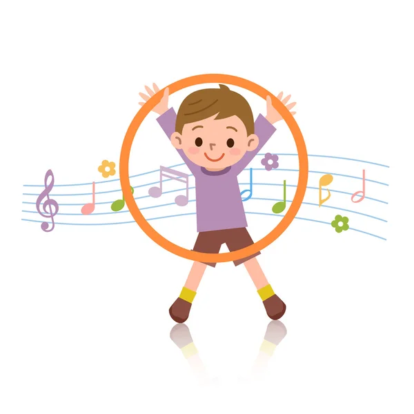 Fiú, hogy a hula hoop — Stock Vector