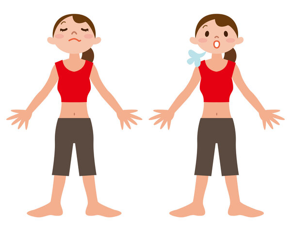 Молодая женщина, чтобы сделать глубокий вдох
