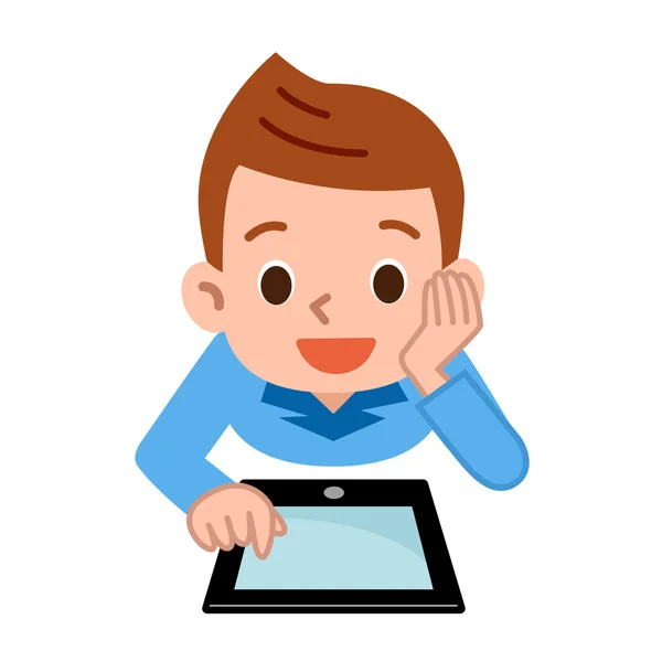 Children playing in the tablet PC Stock Vector ankomando 96289118