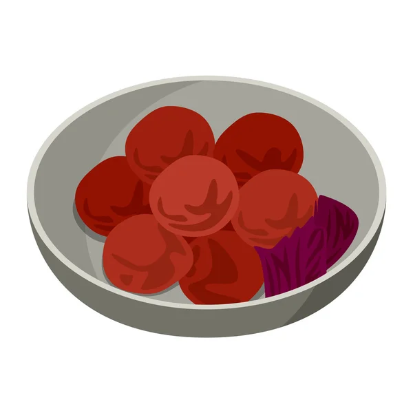 腌制的梅子 — 图库矢量图片