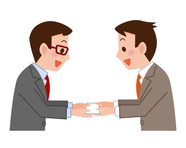 İş adamları kartvizit değiş tokuşu yapıyor.