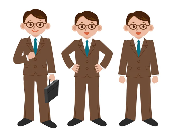 Pose conjunto de hombre de negocios — Vector de stock