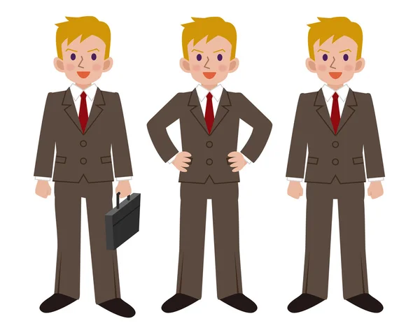 Pose conjunto de hombre de negocios — Vector de stock