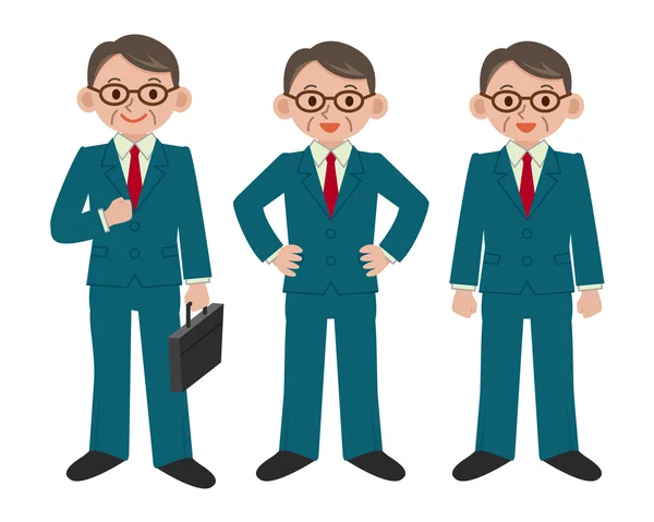 Pose conjunto de hombre de negocios — Vector de stock