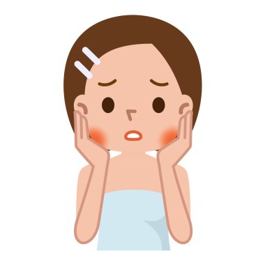 Kızın dişleri ağrıyor ve ellerini yanağında tutuyor.