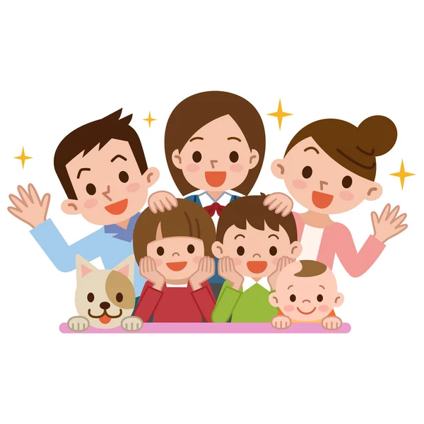 Mutlu bir aile gülümseme — Stok Vektör