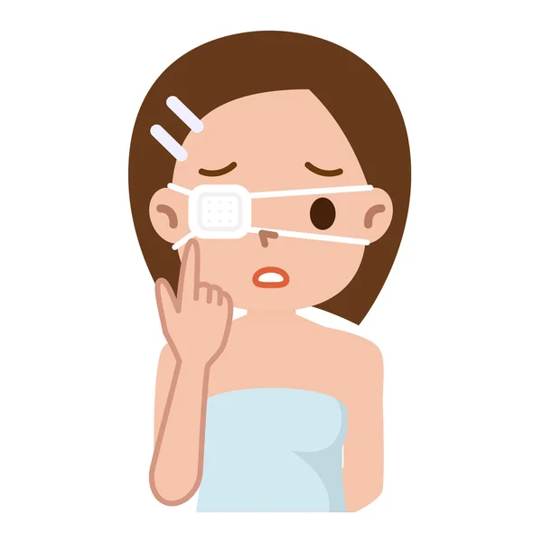 Vrouw met de ooglapje — Stockvector
