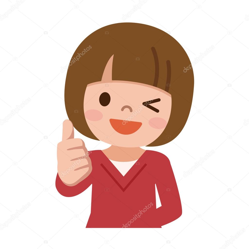 Thumbs up girl — Stock Vector © ankomando 97087774