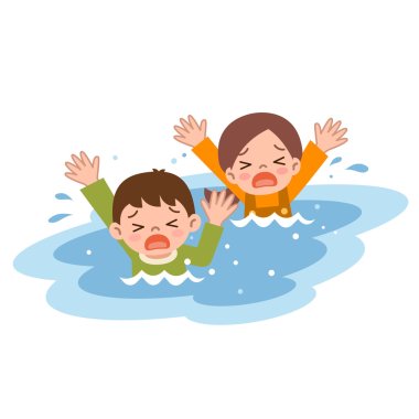 Children drown in water clipart