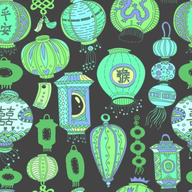 Stilize fener ile Dikişsiz grafik desen. Eps10 vektör.